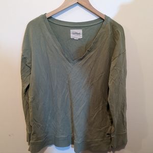 Up west V neck sweatshirt Green Large Oversized Casual